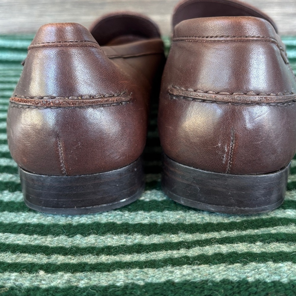 Bally Womens Chocolate Leather Loafers 39.5